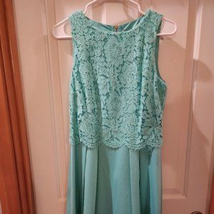 Mint green mini dress